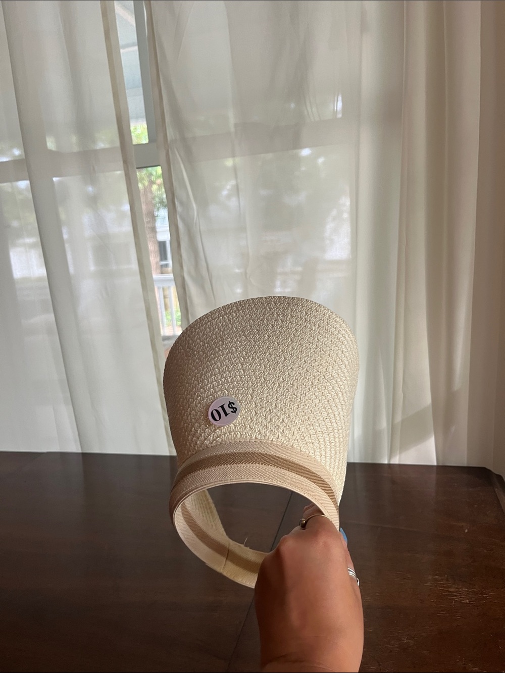 Neutral Straw Visor Hat - Cream Sun Protection